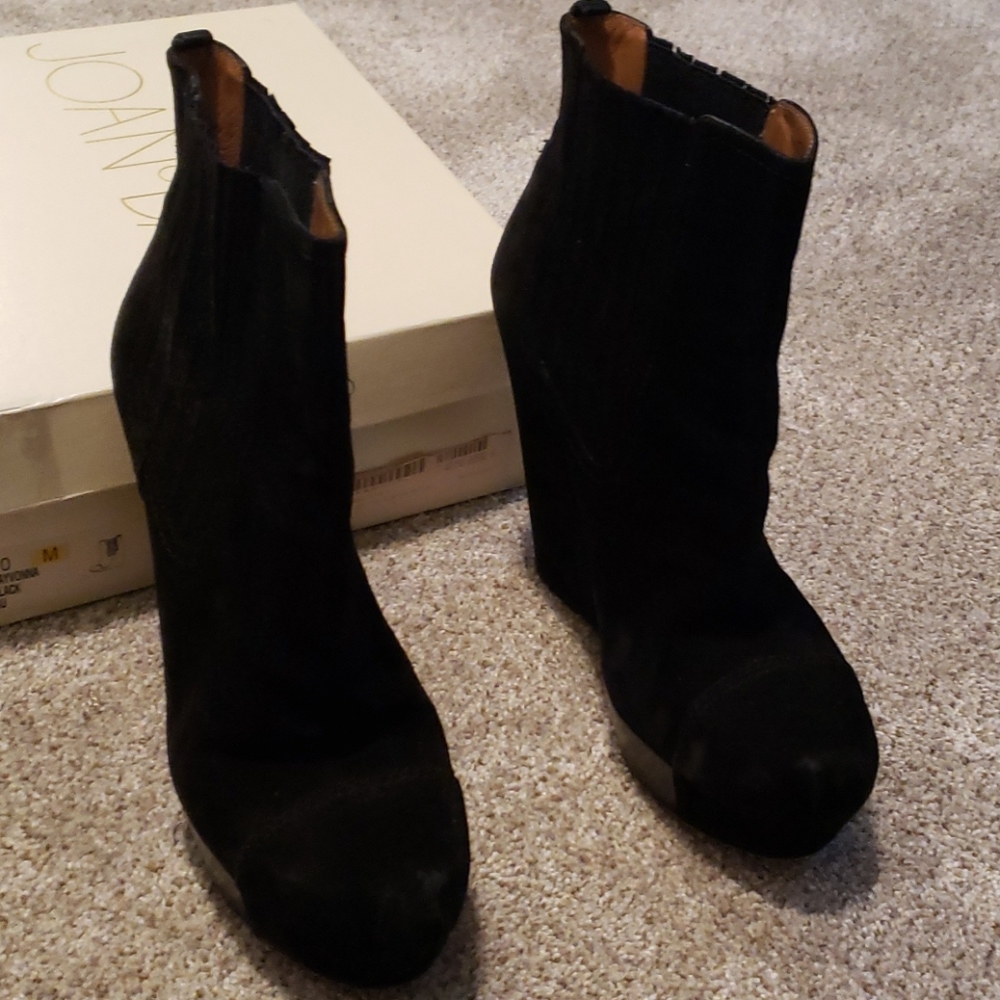 Joan & David Suede Wedge Ankle Boots